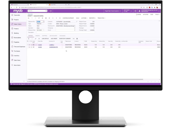 MYOB integration with Track POD2