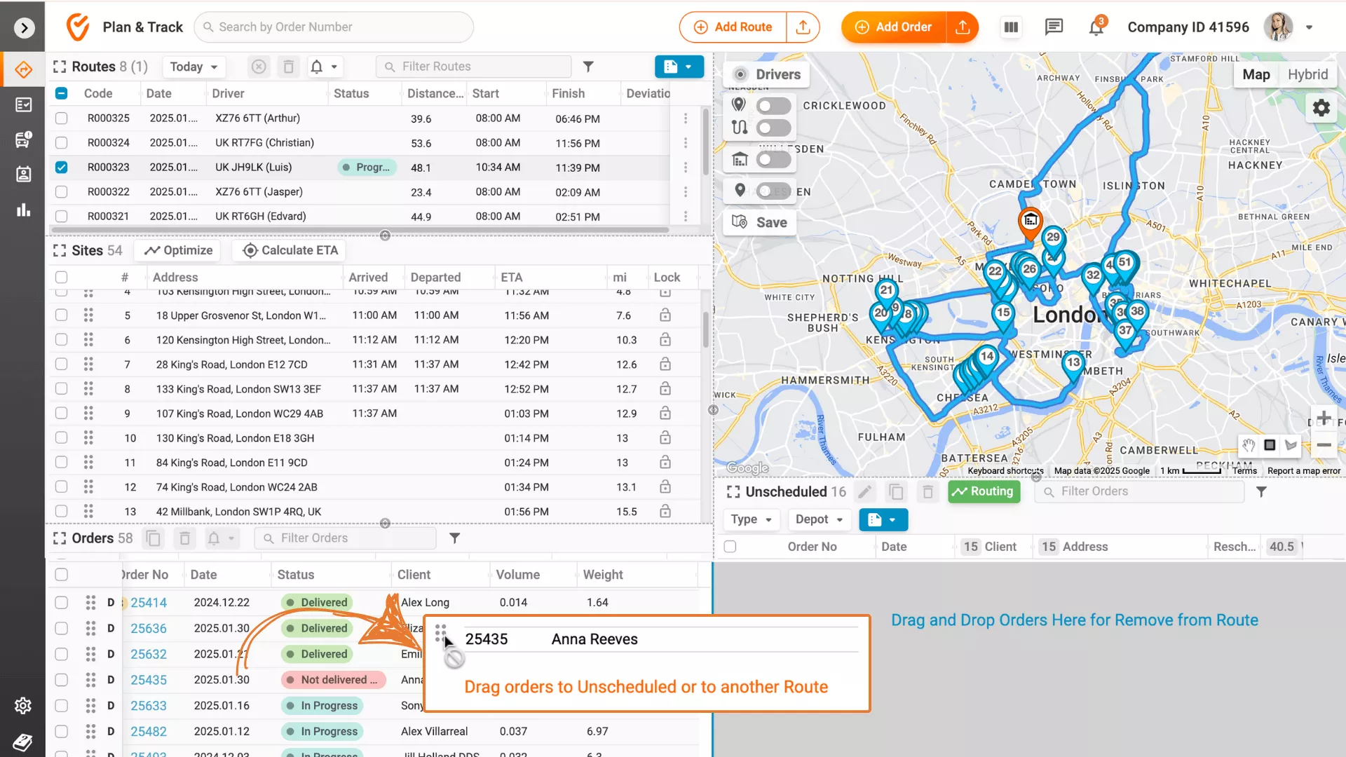 Rescheduling non delivered orders