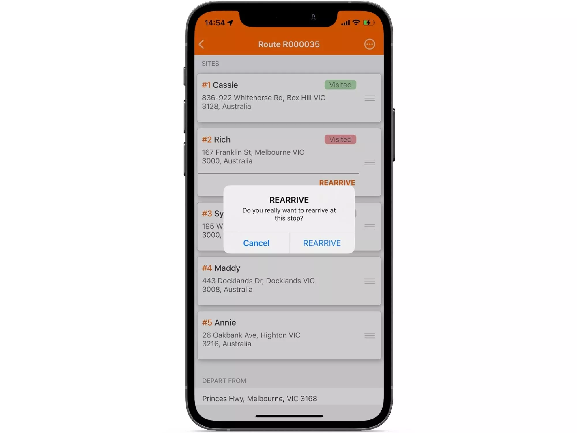 Redelivery management on mobile