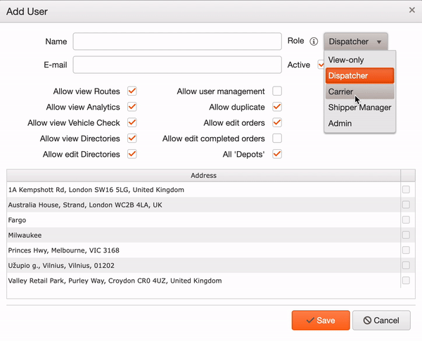 Track POD user roles