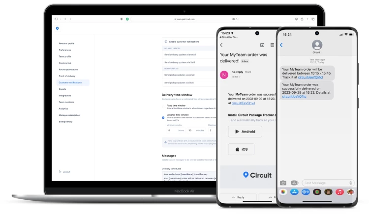 circuit shipping notifications