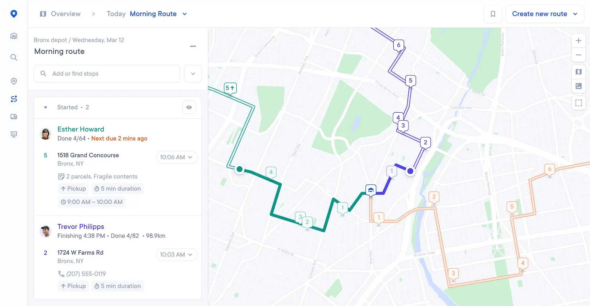 Spoke route planning