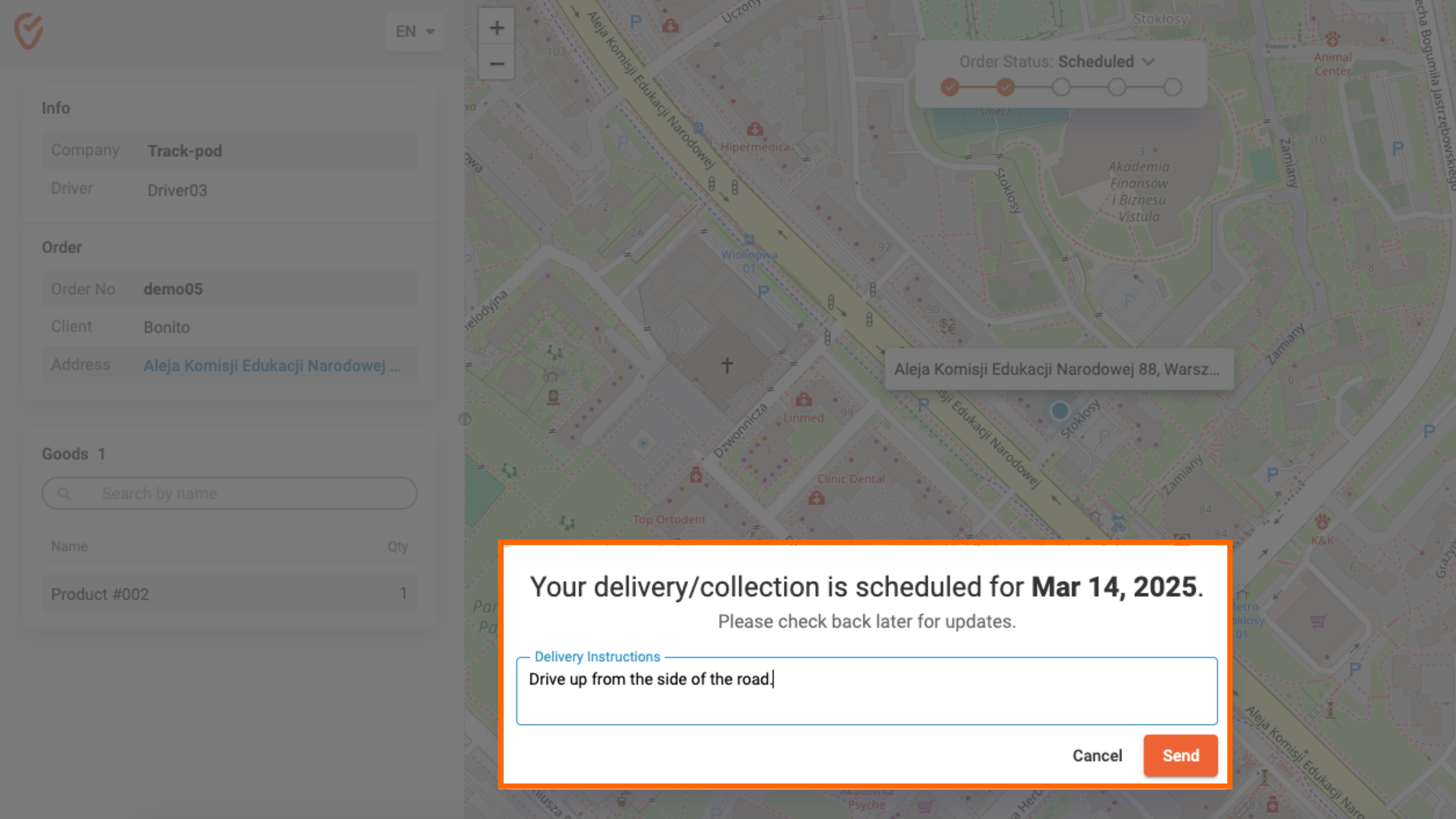 Delivery feedback
