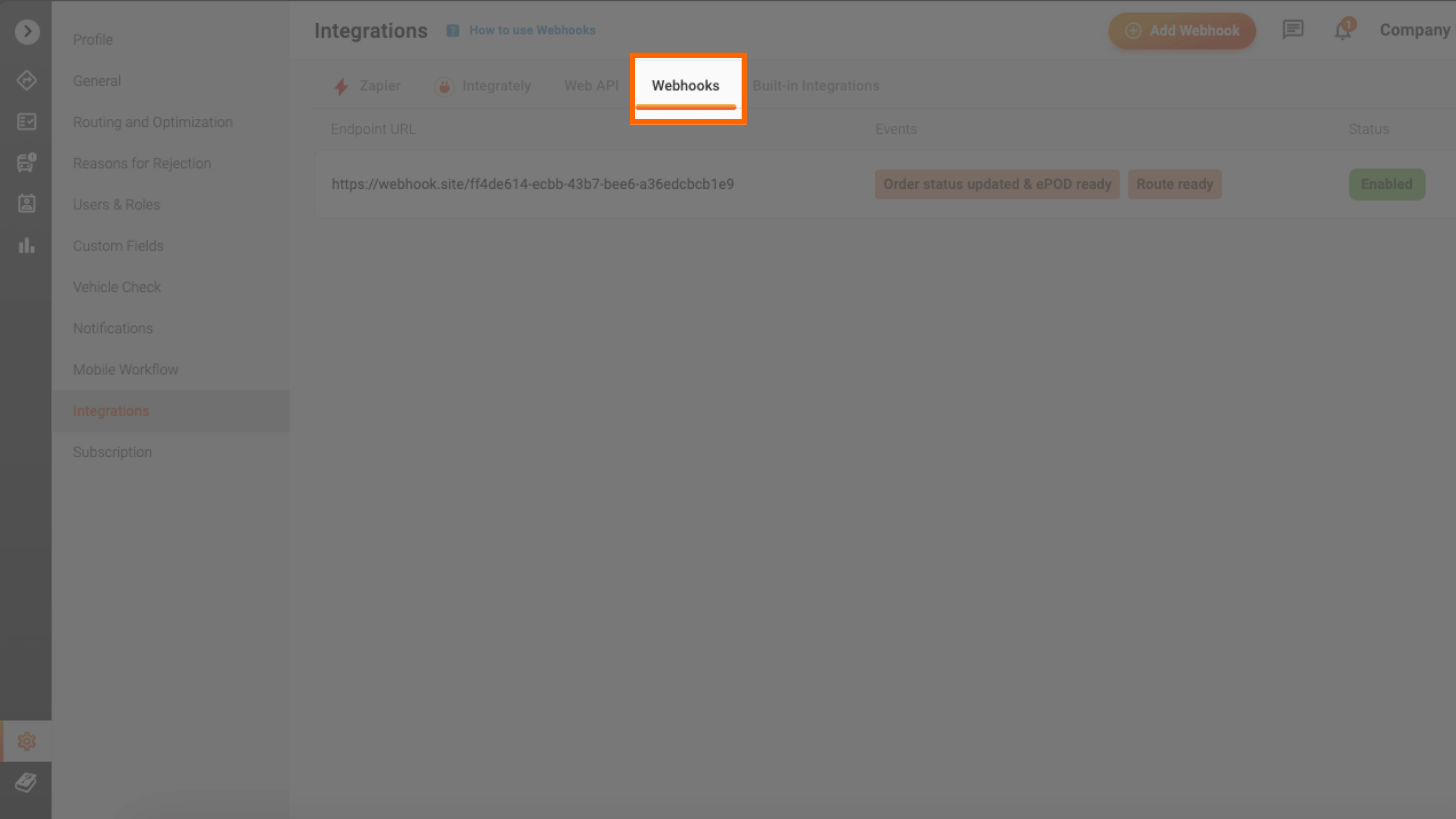 webhooks track-pod