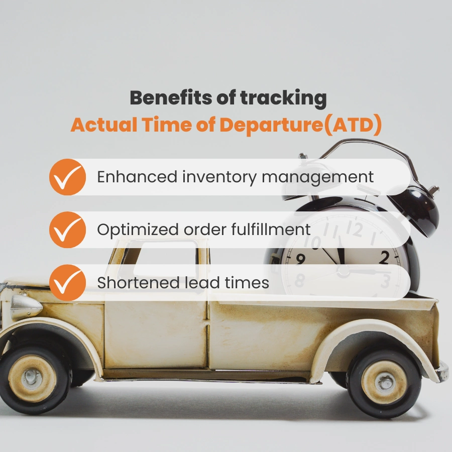 Actual time of departure (ATD) helps run better logistics