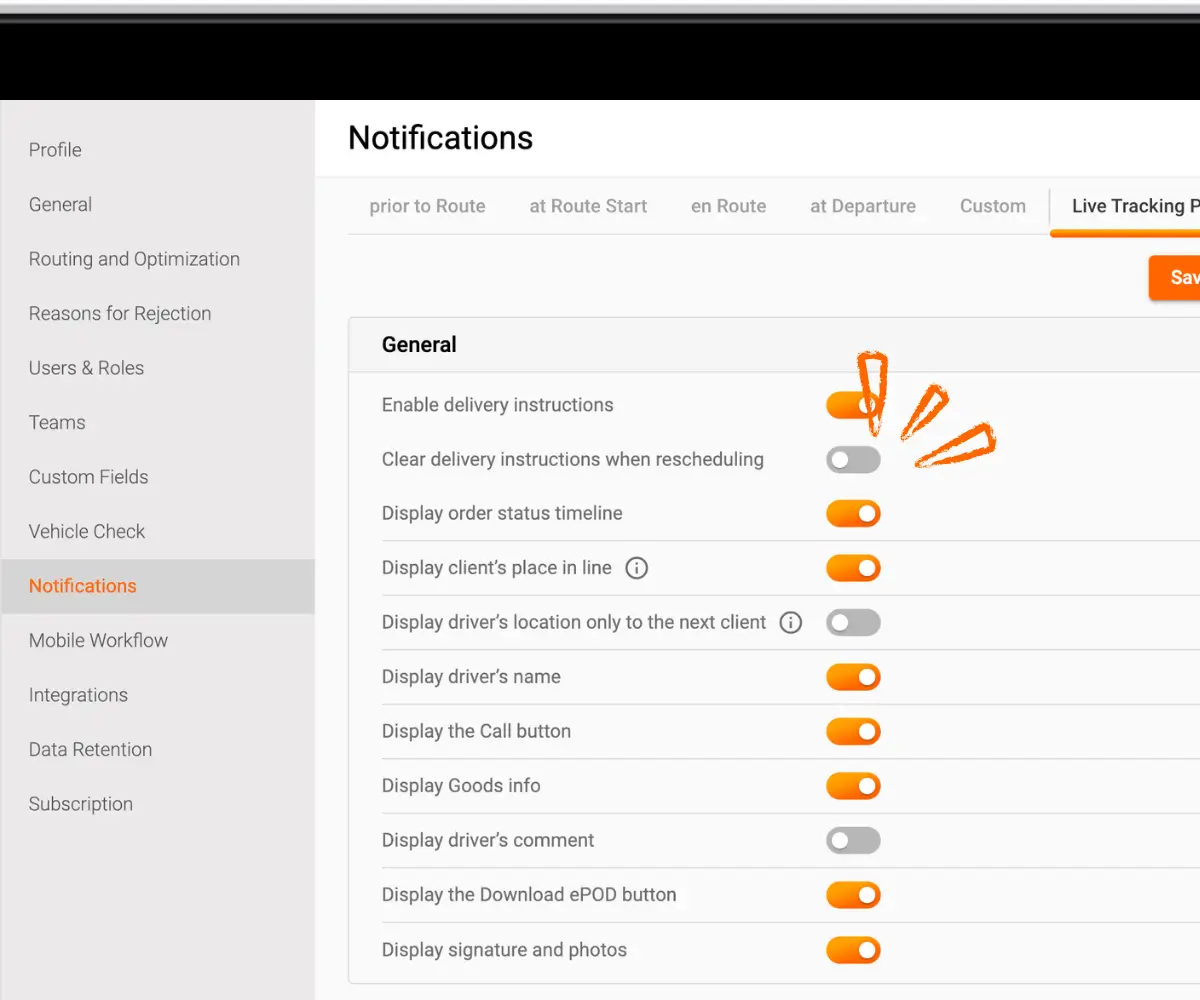 Instruction Reschedule Settings