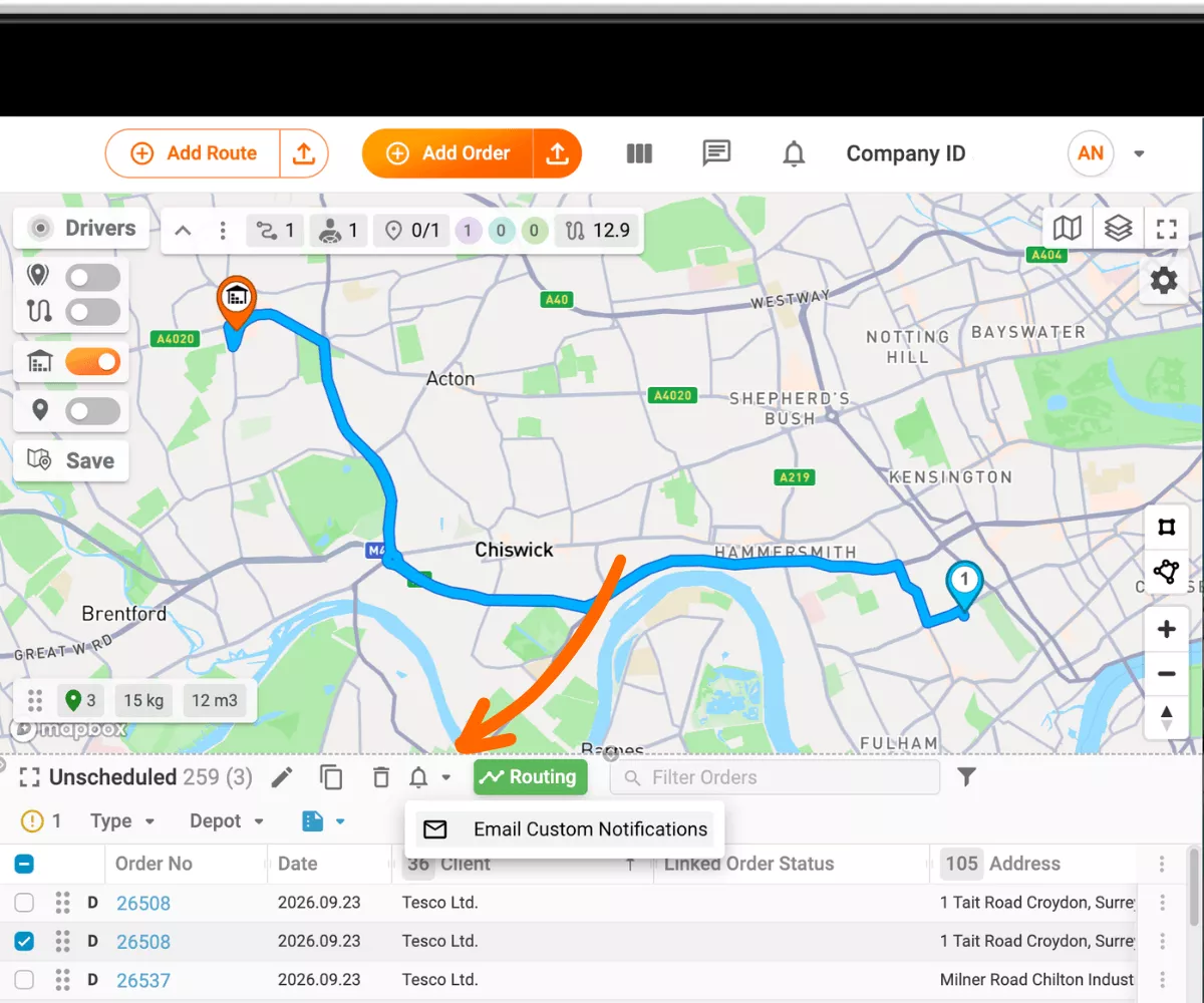Uncheduled Notification Interface