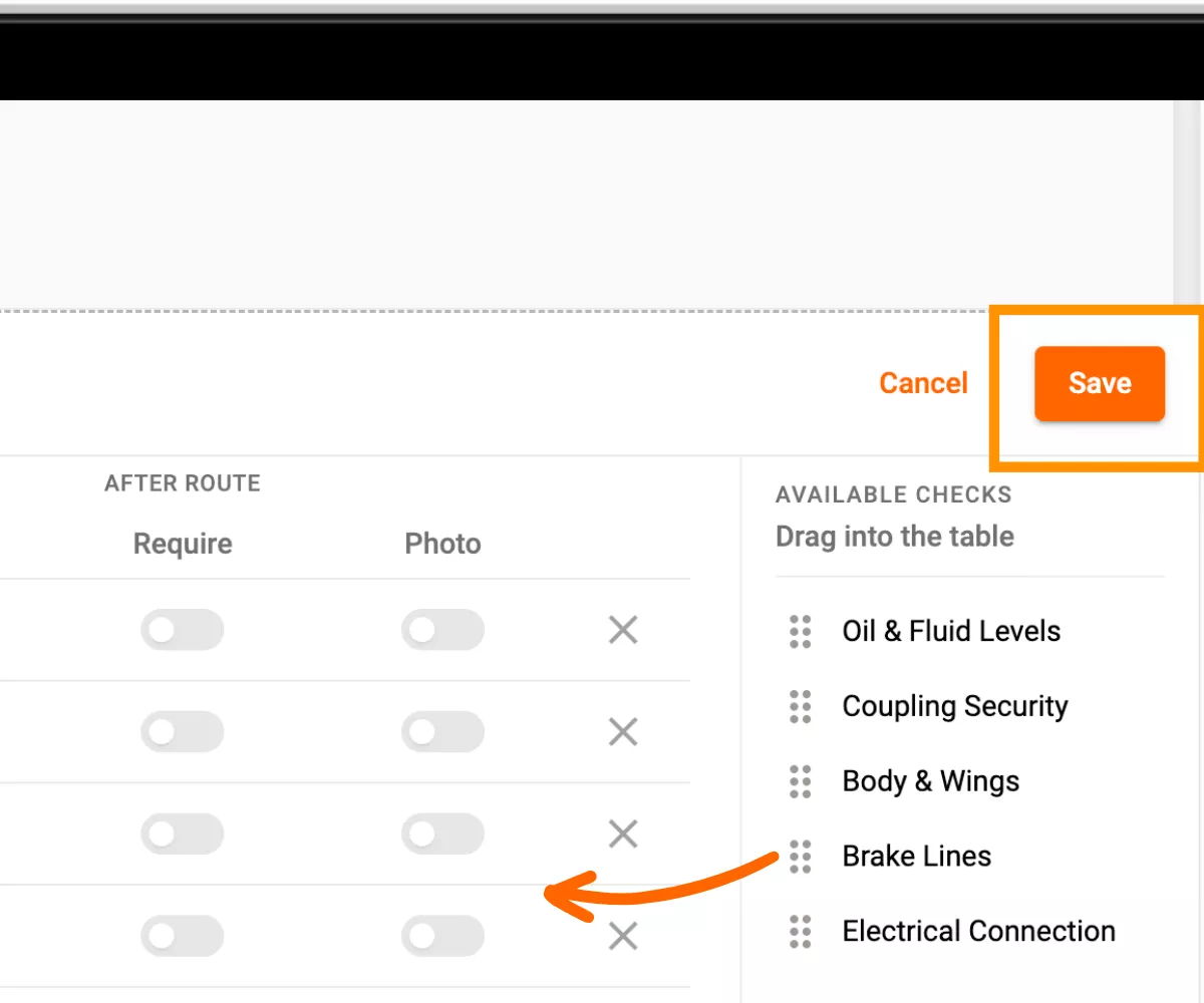 Checklist Drag Function