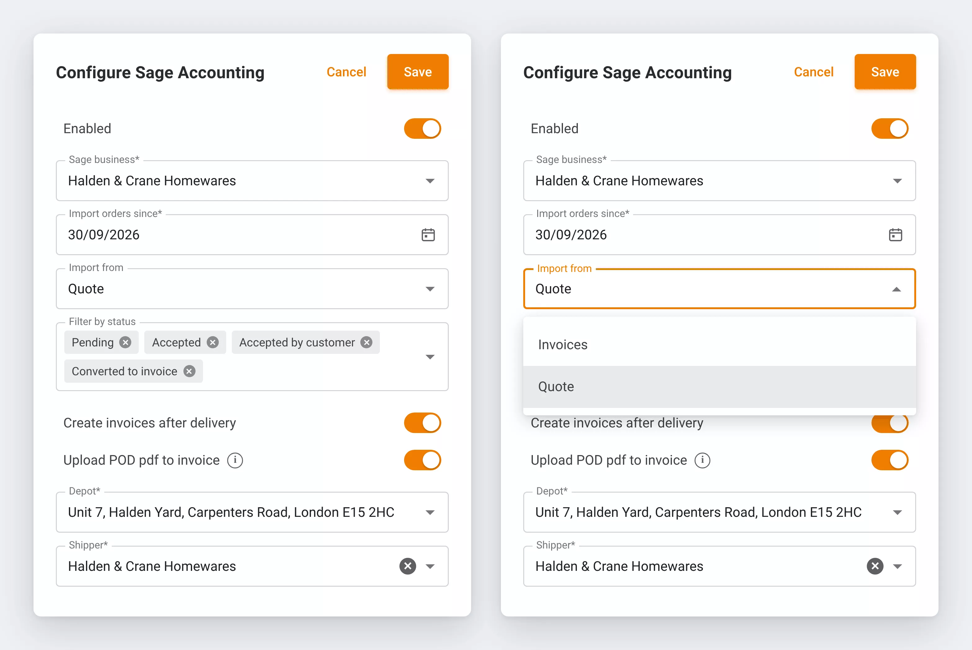 sage configure dialog optimized