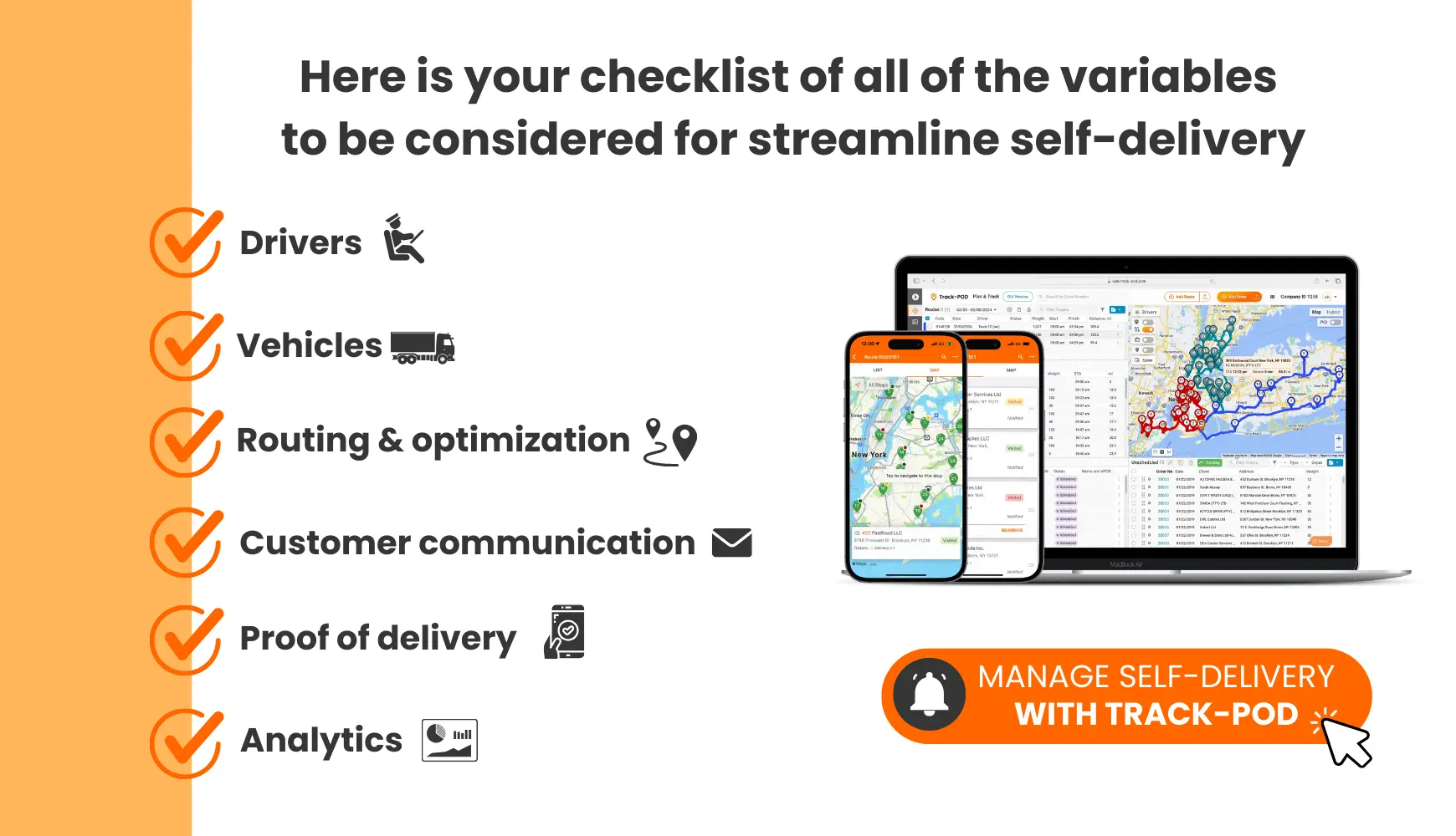 In-house delivery checklist