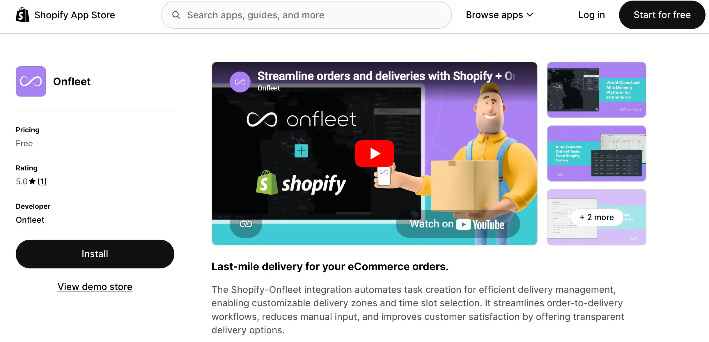 onfleet on sopify app store
