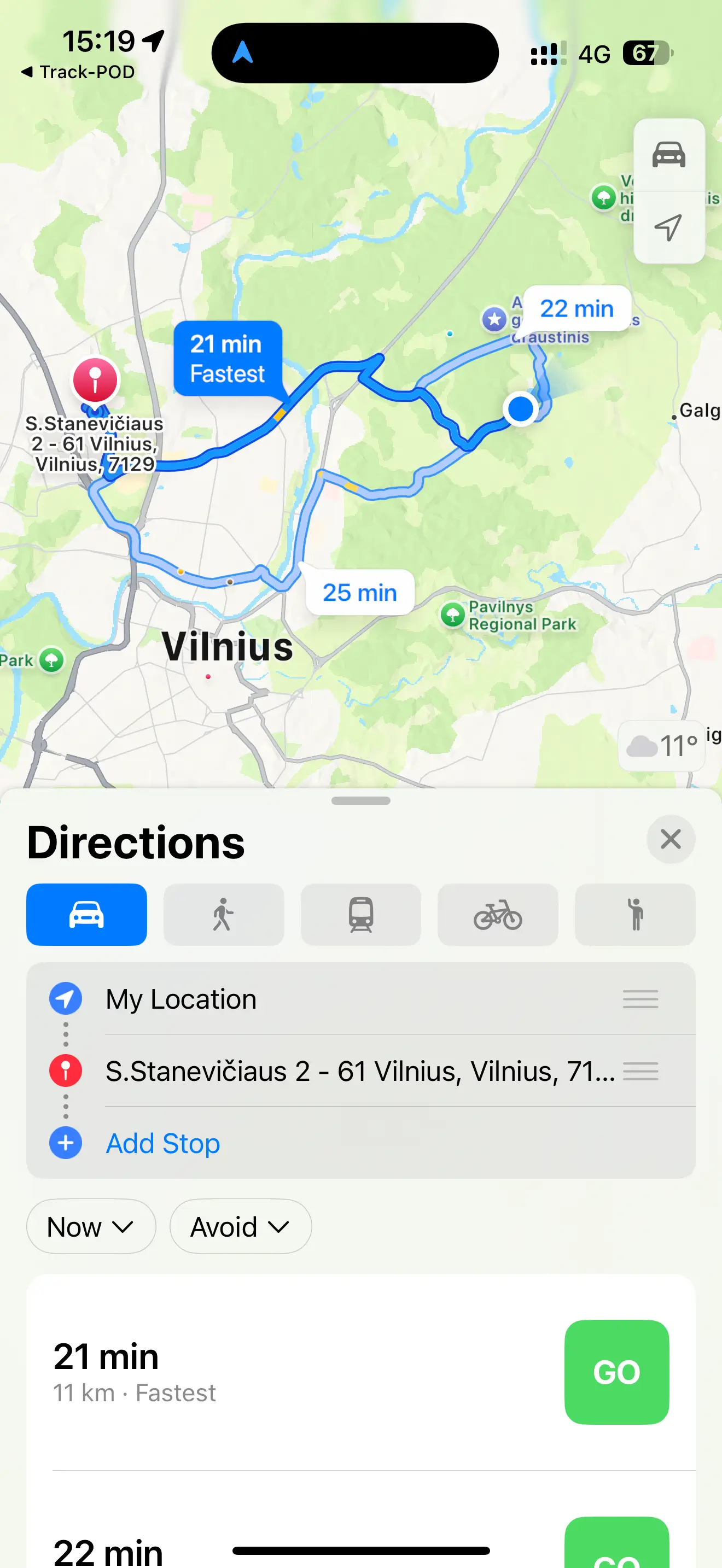 Directions to the stop