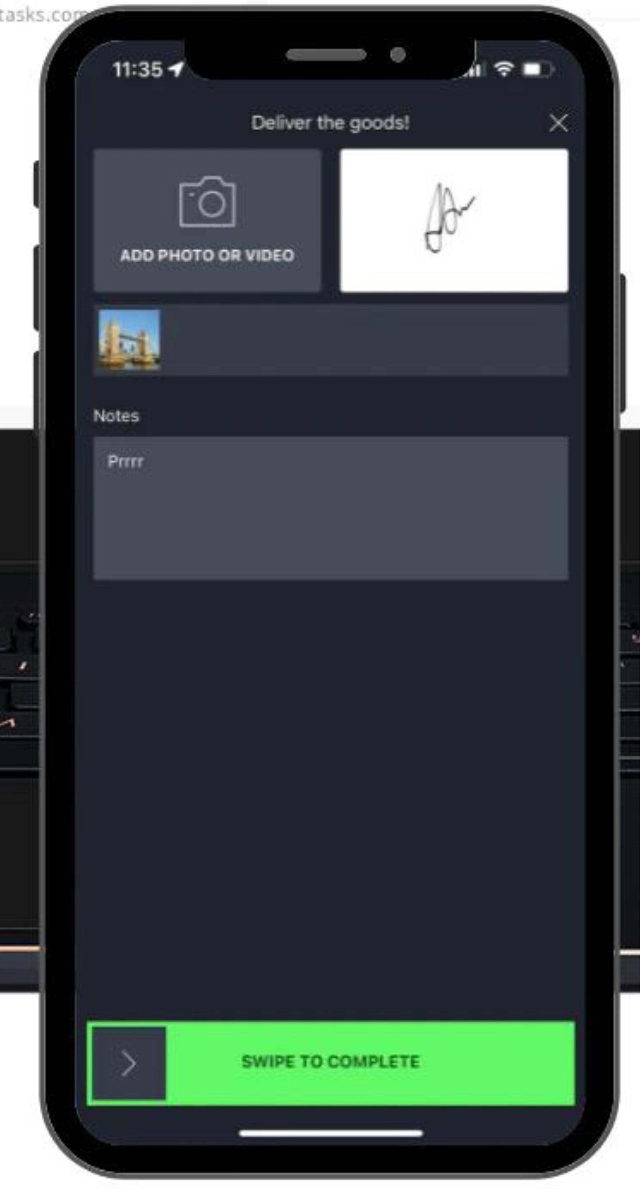 GSM Tasks Proof of Delivery