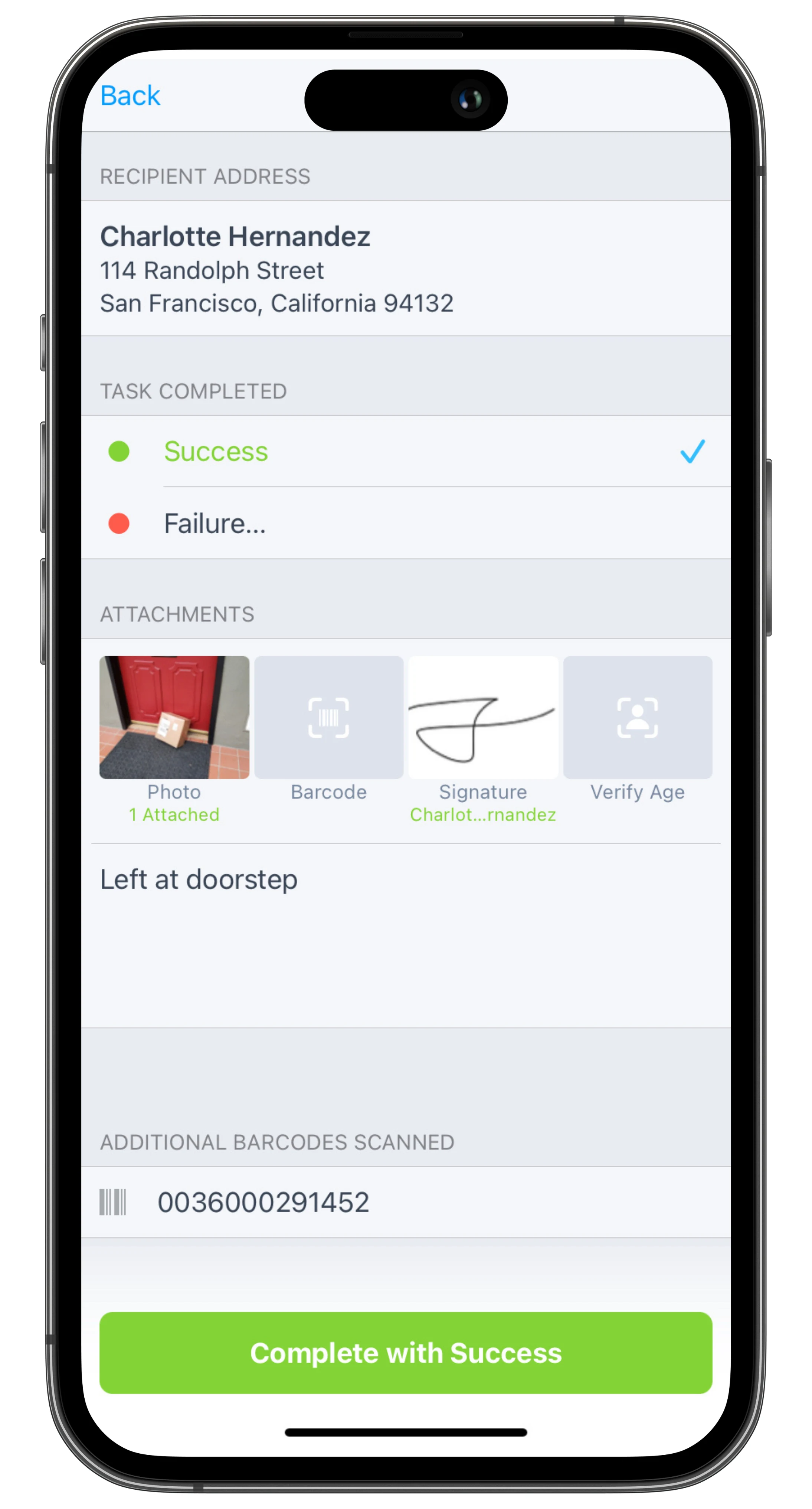 Onfleet Proof of delivery App