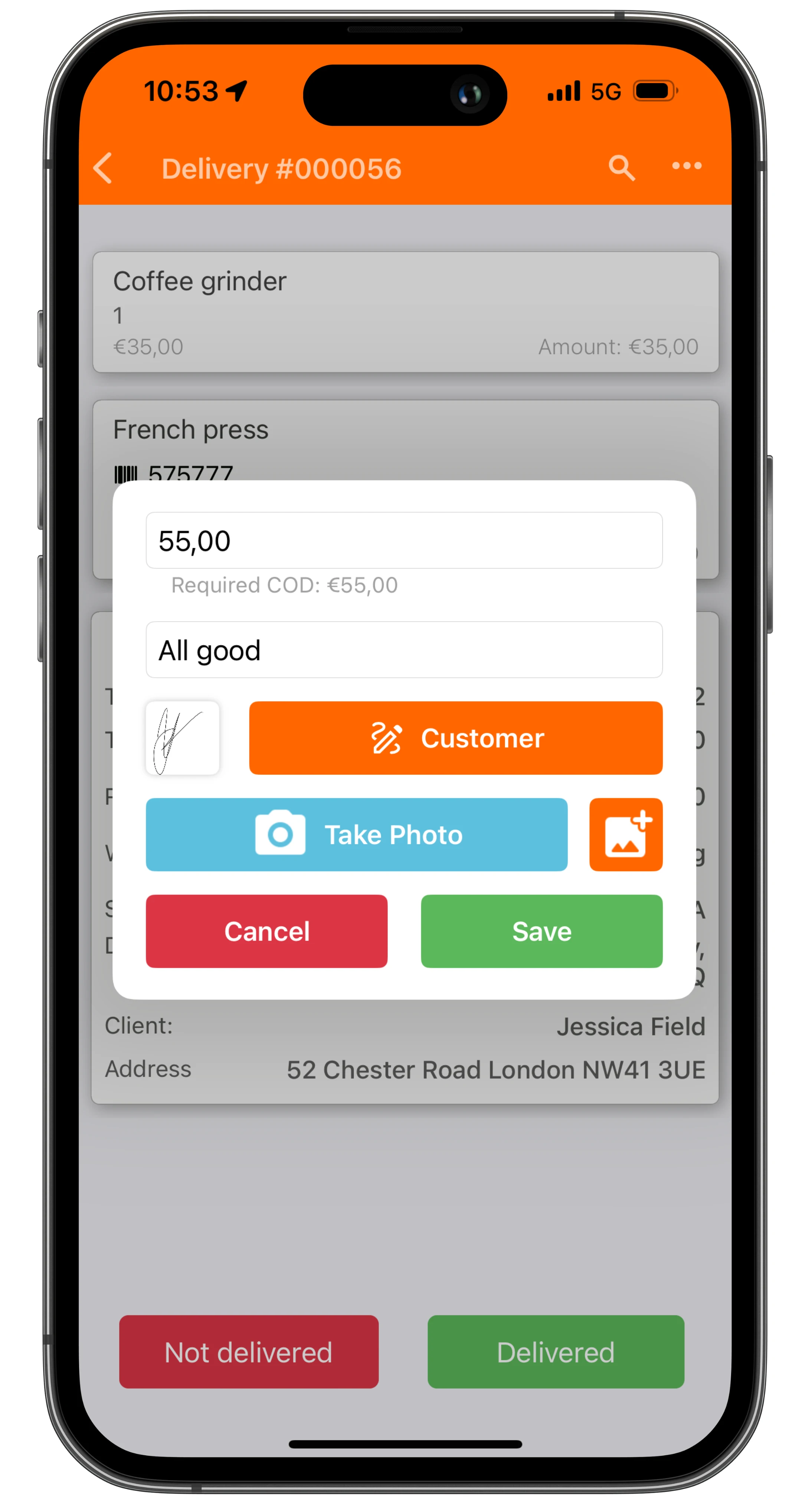 Track POD Proof of Delivery Driver App