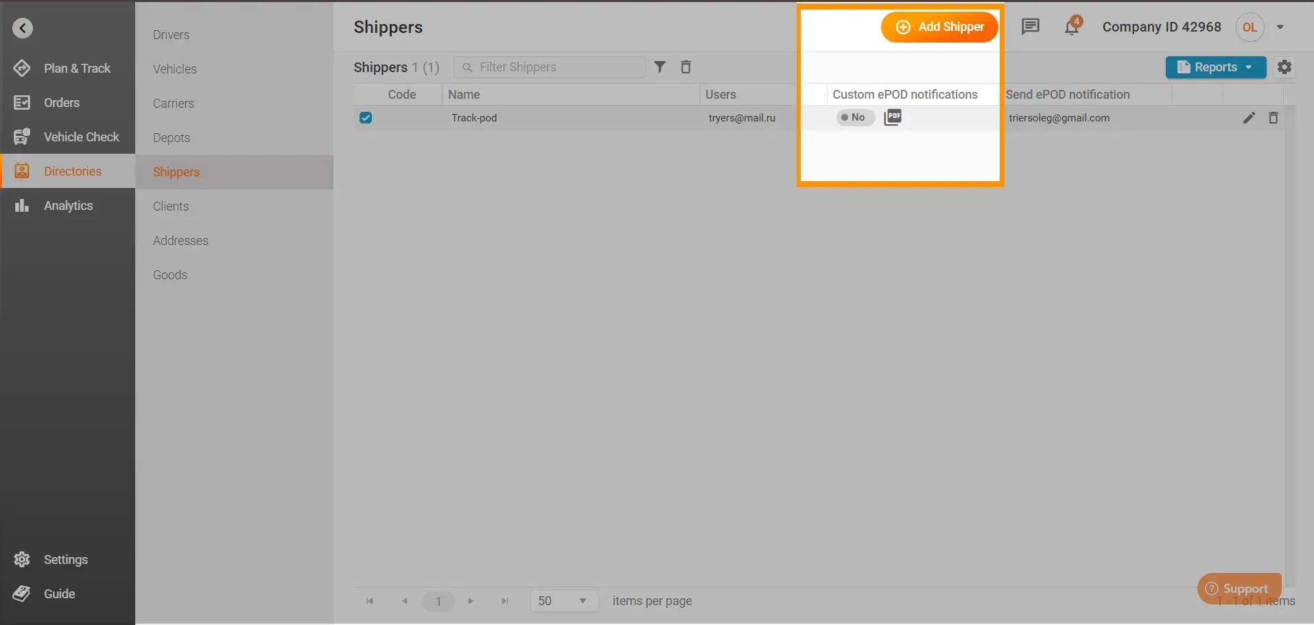 custom ePOD for shippers