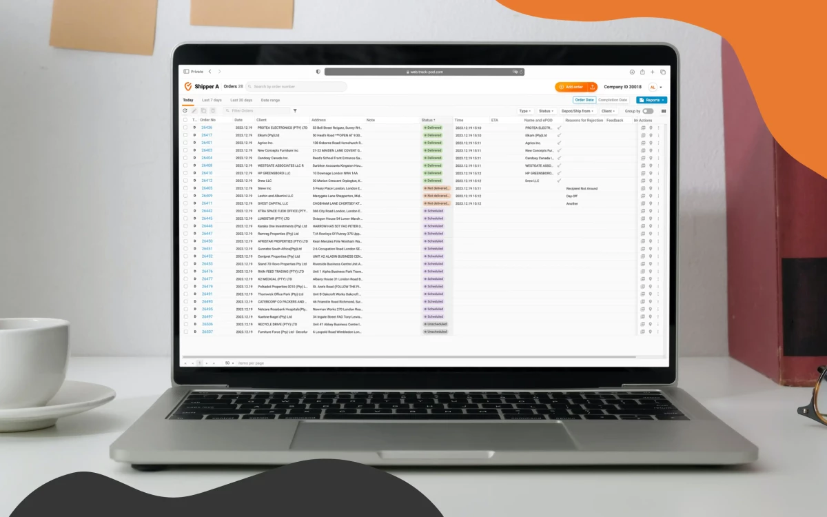 customer portal Track POD