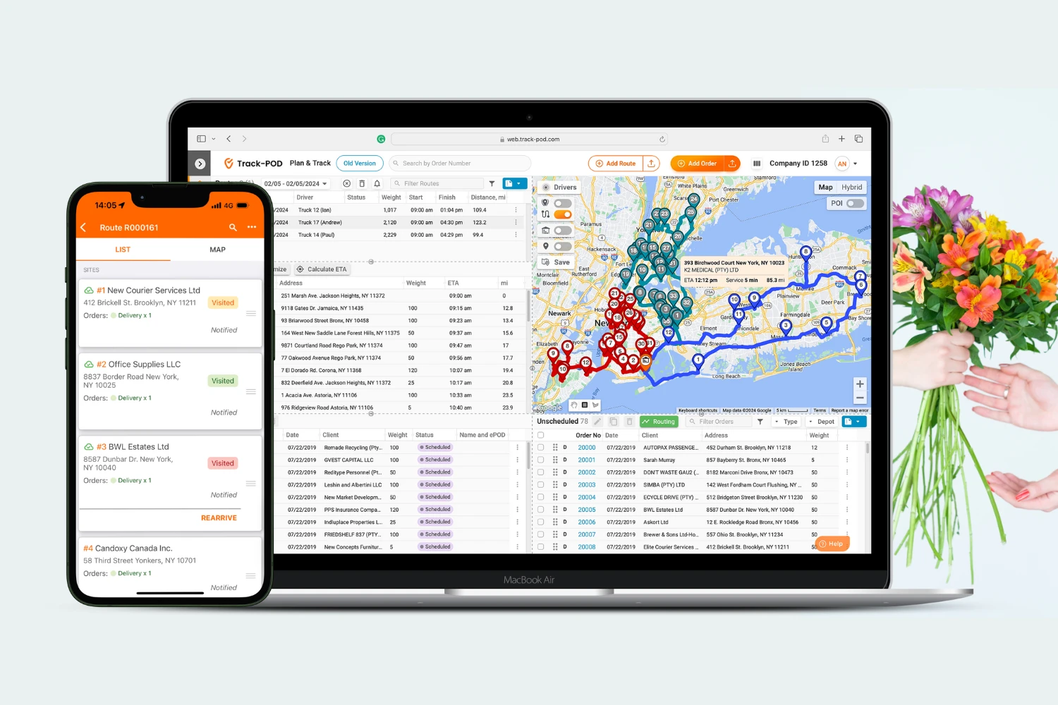 Track-POD is the preferred delivery solution for florist business.
