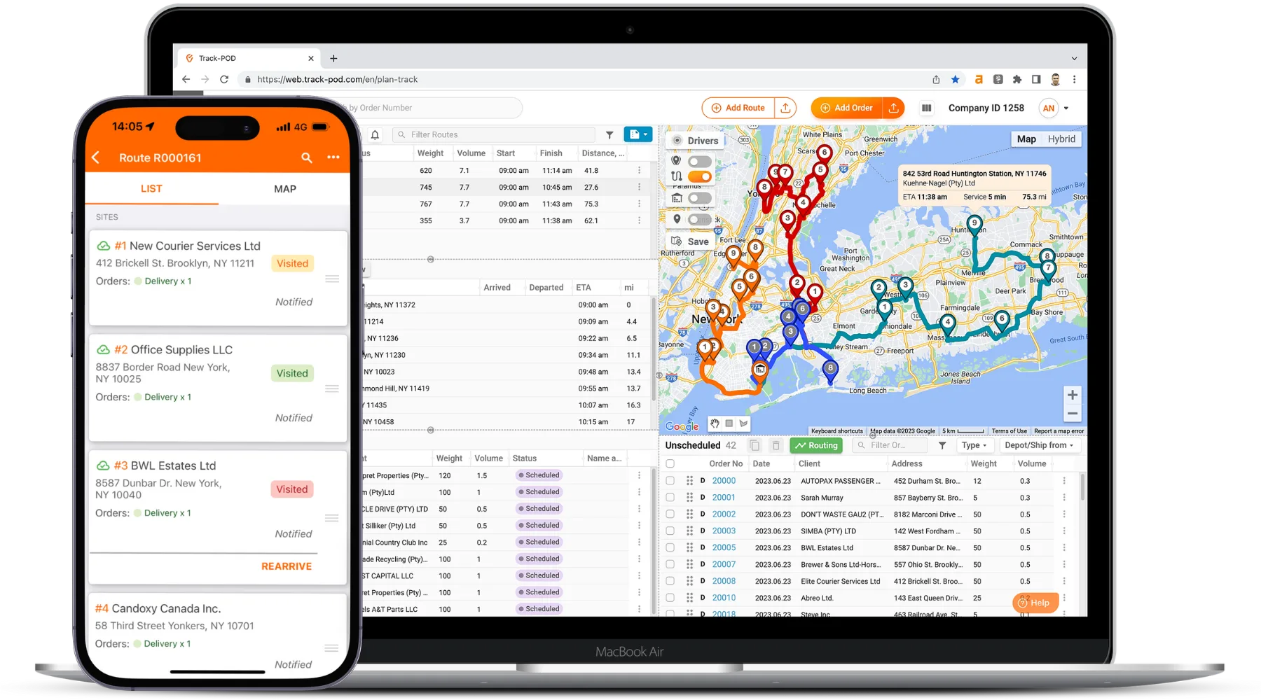 Track-POD is the best Google Maps alternative for commercial delivery routing