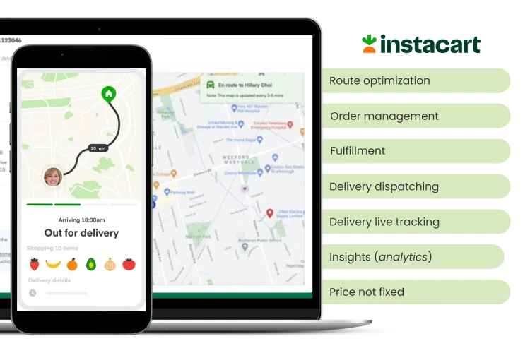 grocery delivery business software Instacart