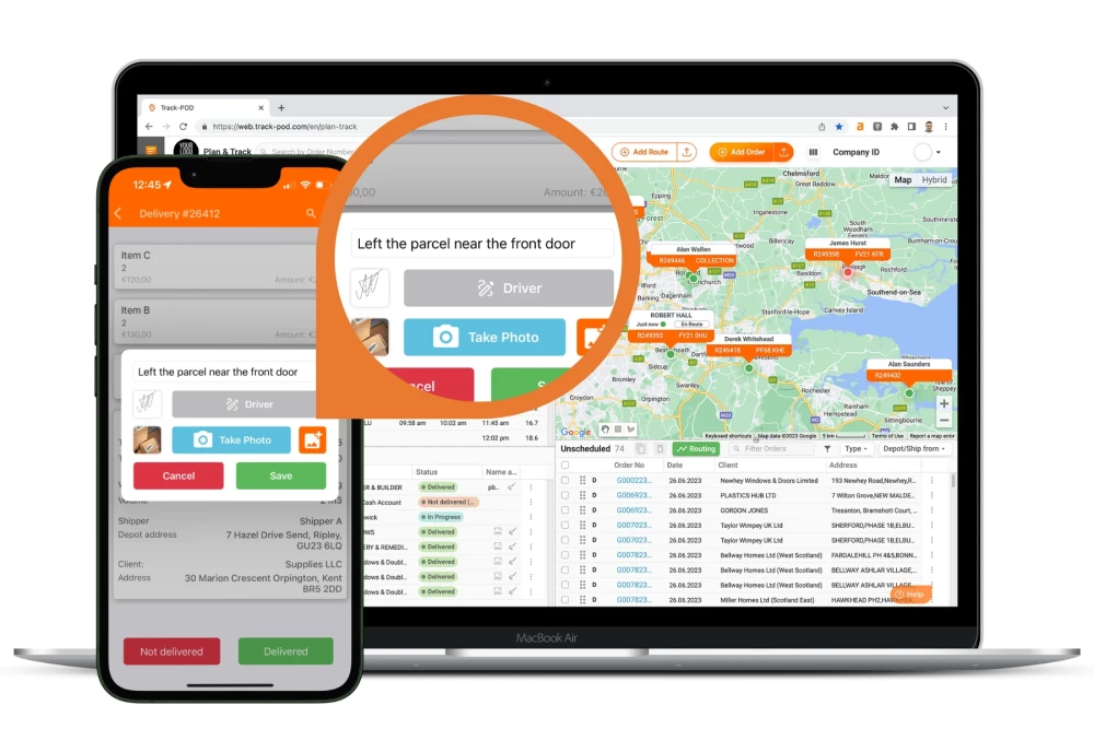 Tracking no contact delivery with Track-POD is easy and reliable