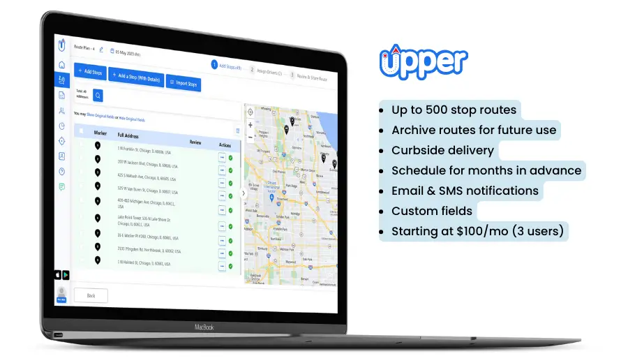 upper route planner for pharmacy delivery