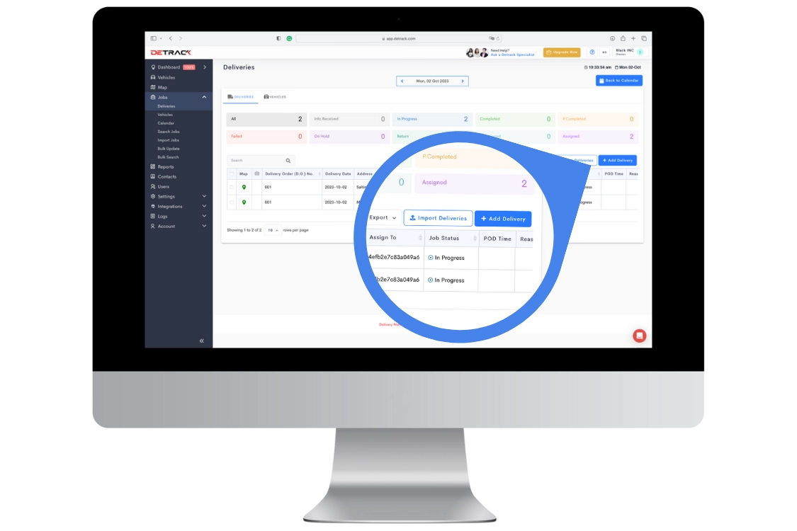 detrack customer portal