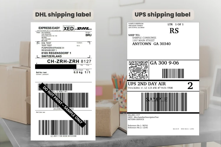 DHL shipping label UPS