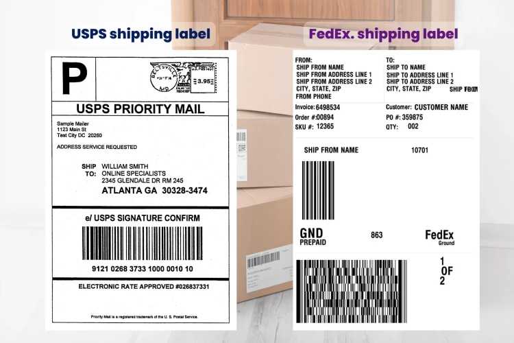 USPS shipping label fedex