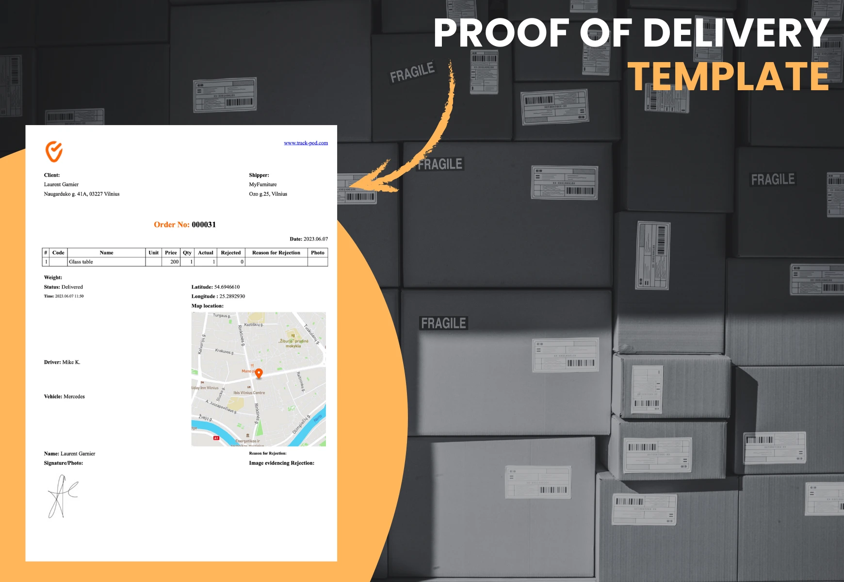 Proof of Delivery Template