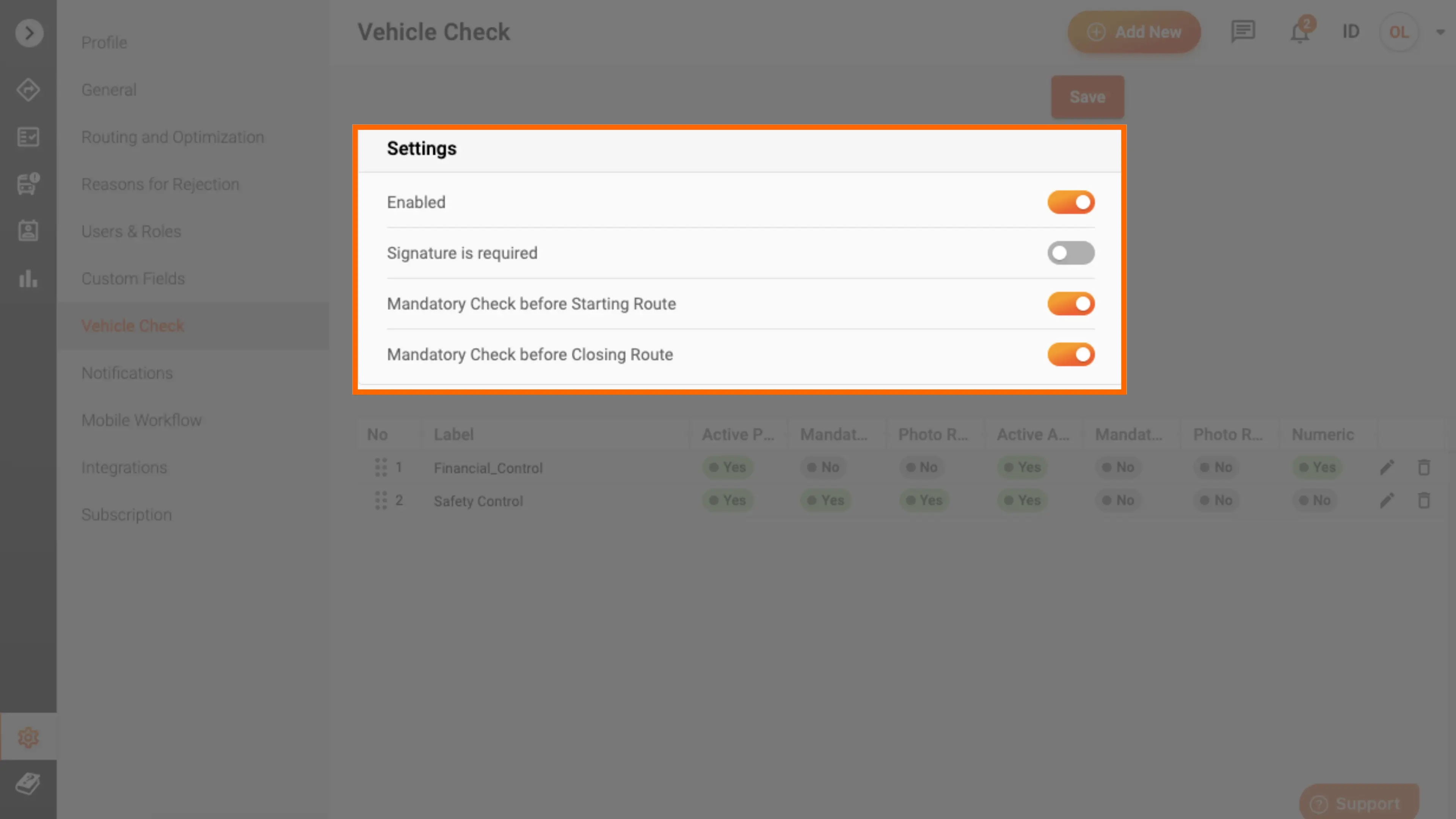 Vehicle Check Workflow