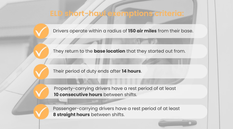 ELD short-haul exemptions