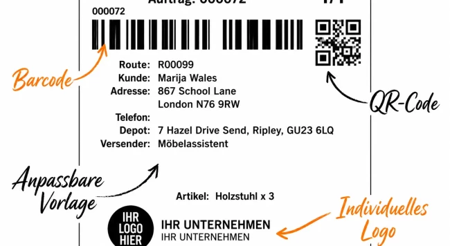 Konfigurierbare Versandetiketten
