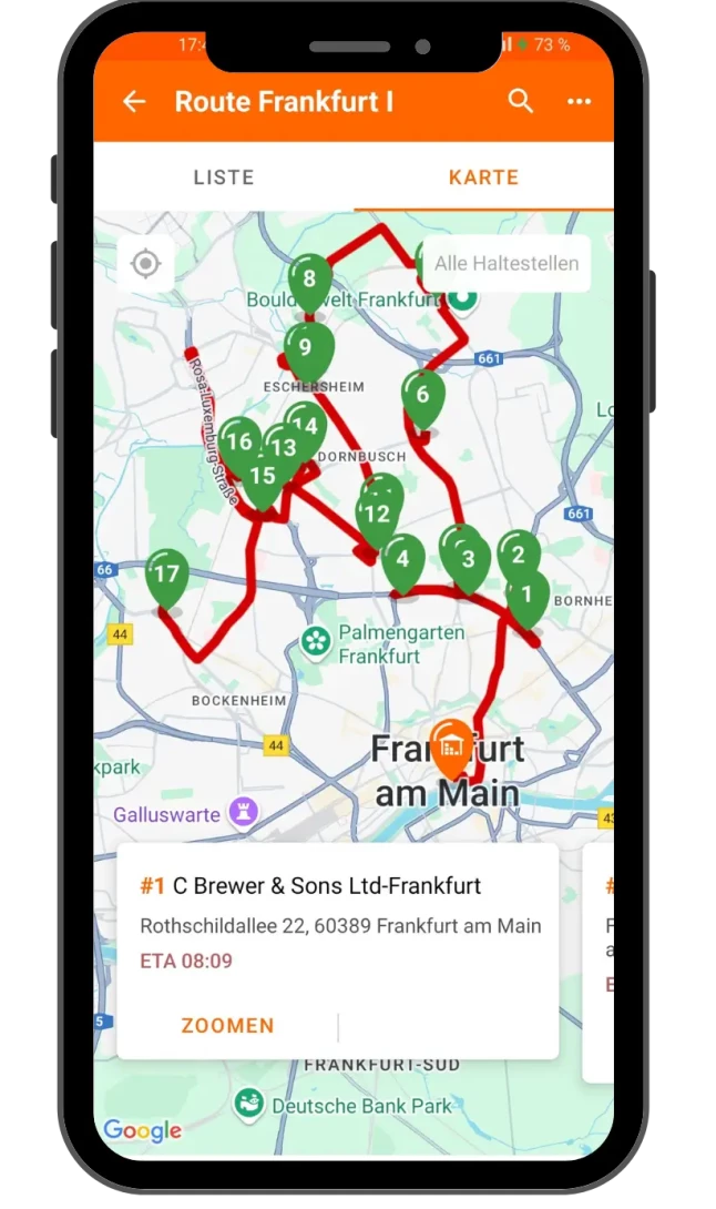 Karte Frankfurt