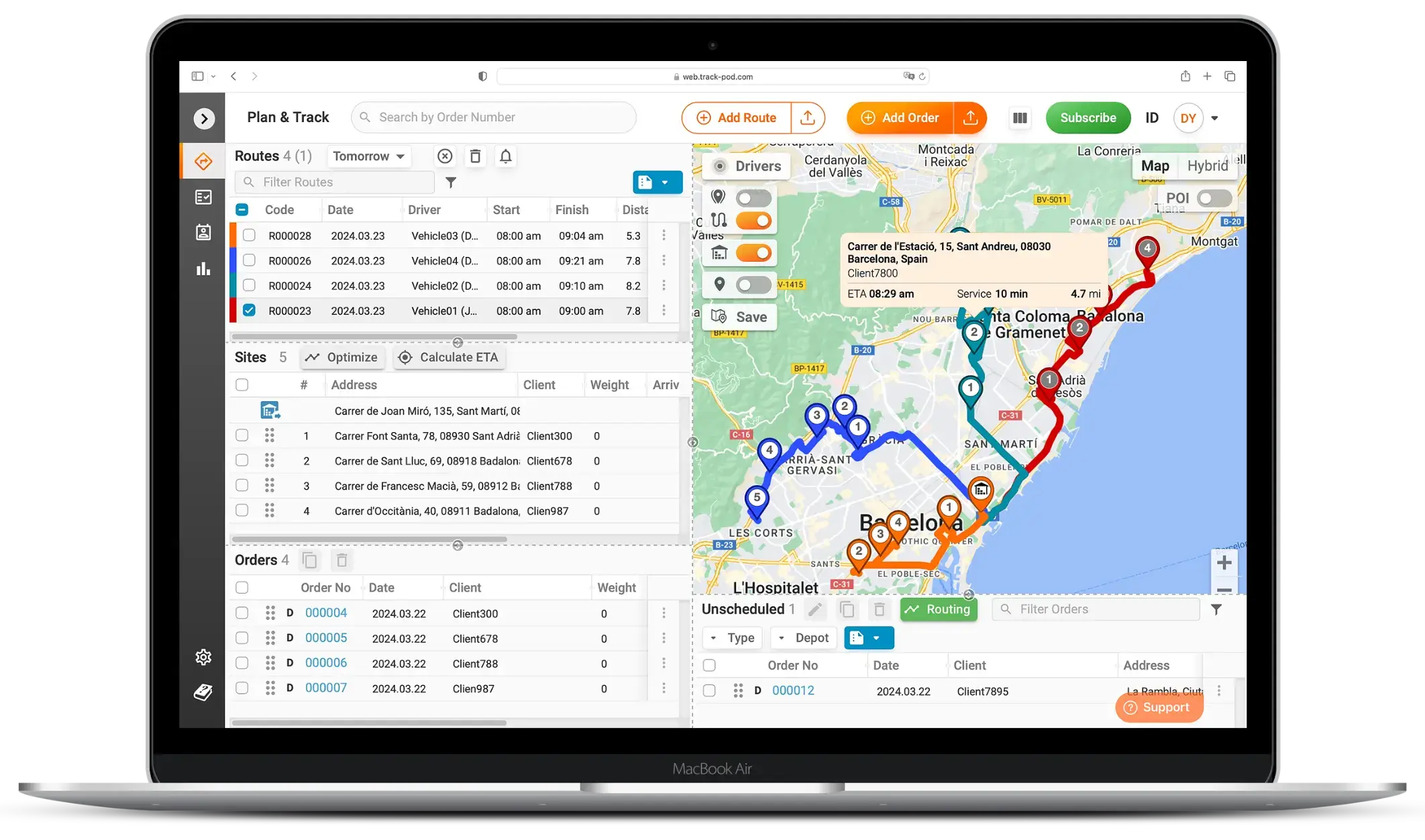 ES route planning route planning software
