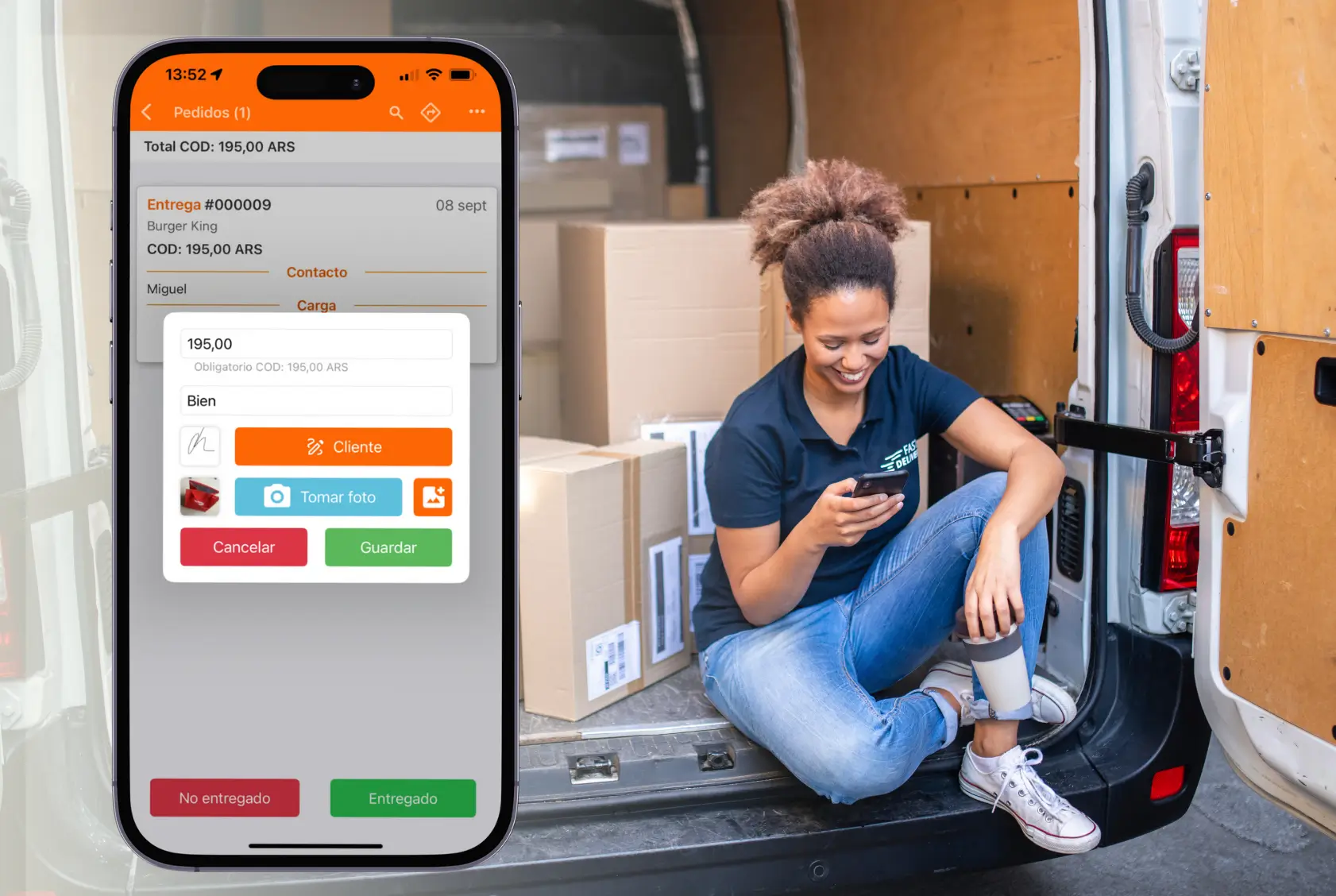 La aplicacion Track POD Delivery Driver para sus controladores