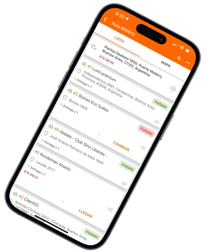 Seguimiento de los conductores en tiempo real