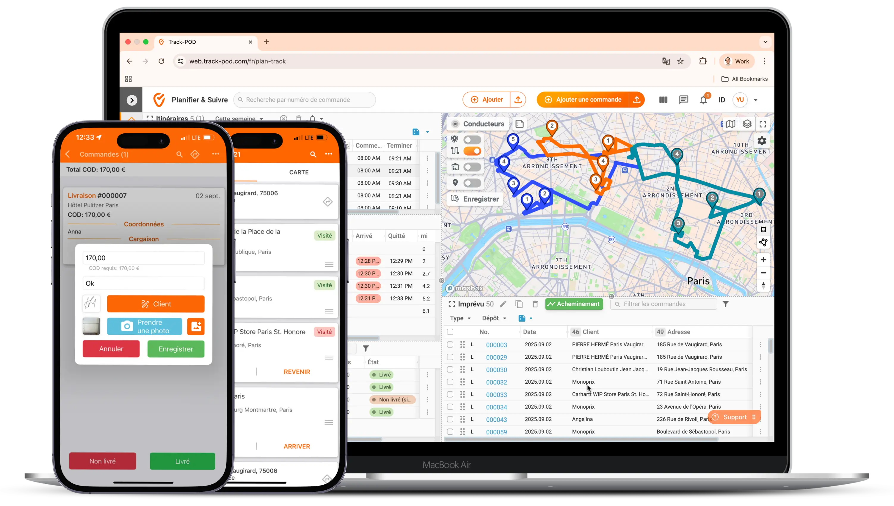 Logiciel doptimisation des itineraires Track POD