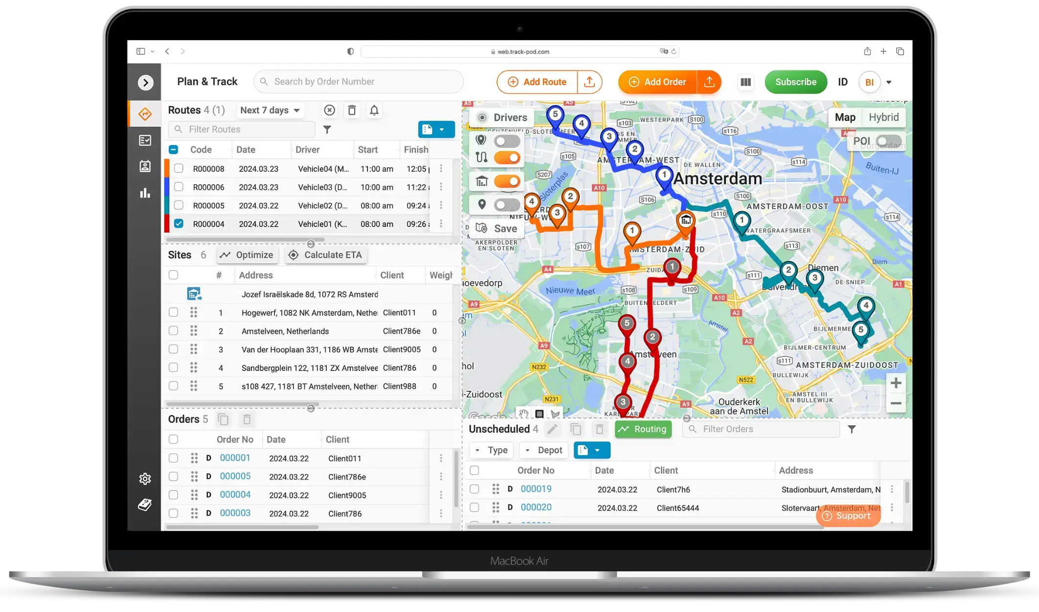 NL route planning software