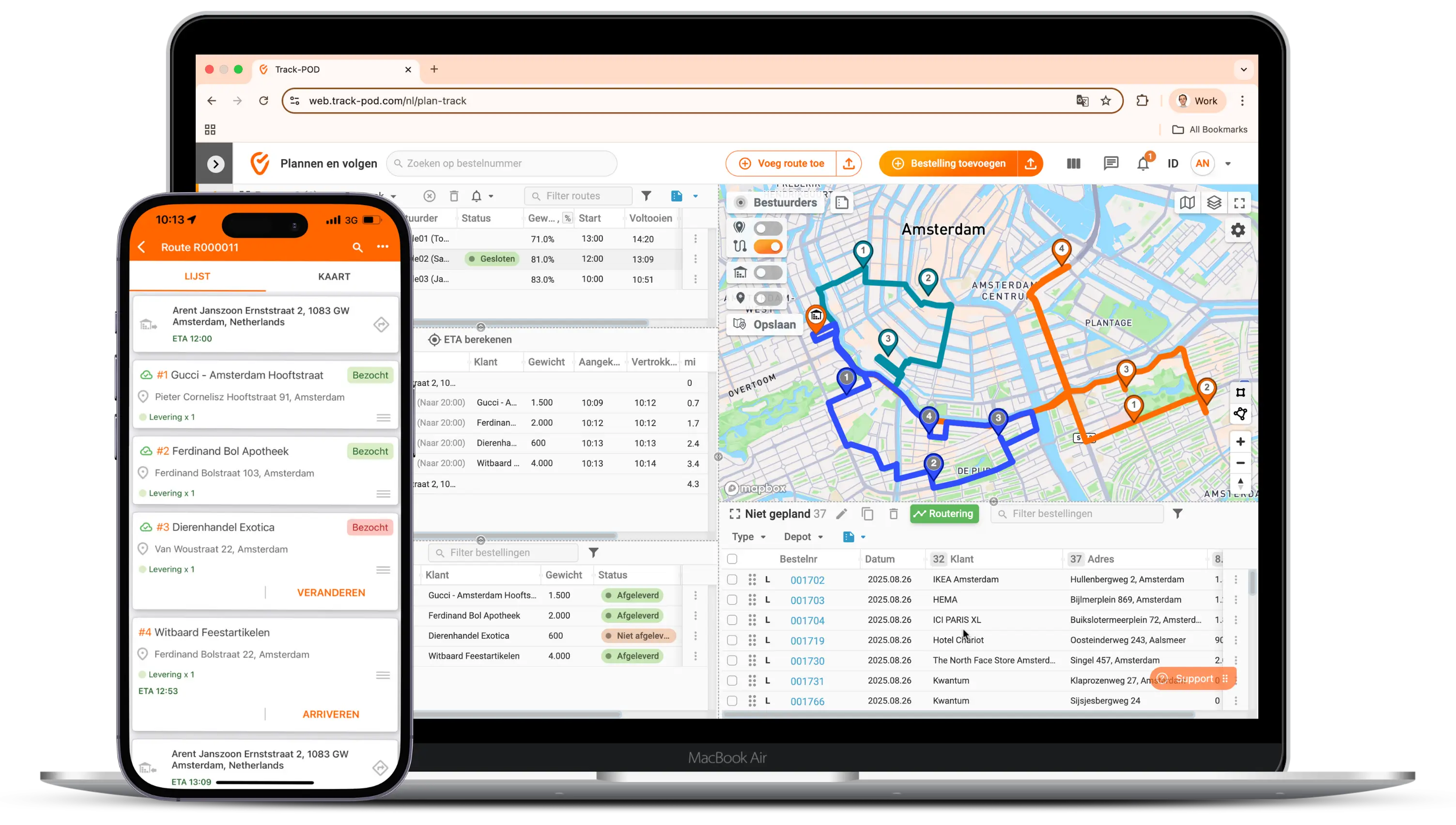 Software voor routeoptimalisatie Track POD