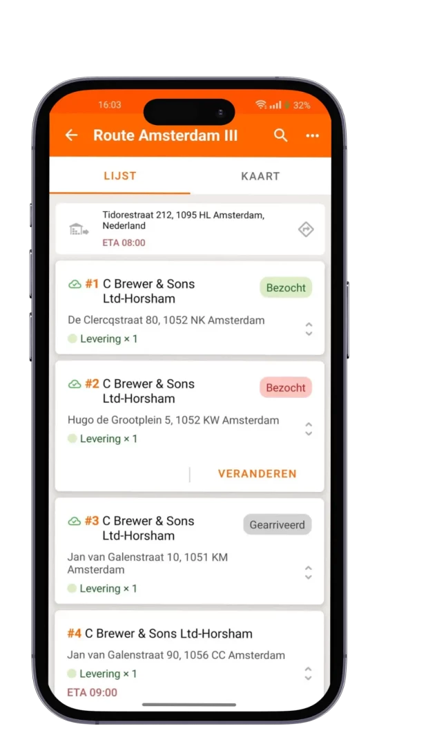 end to end oplossing voor routeplanning