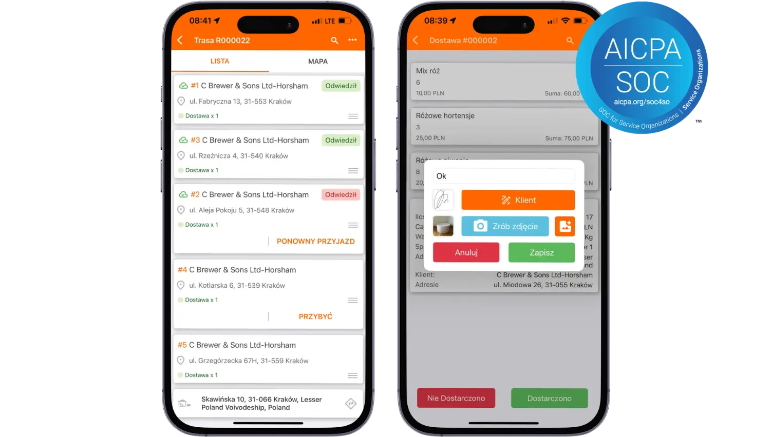 aplikacja dla kierowcow dostawczych ios android