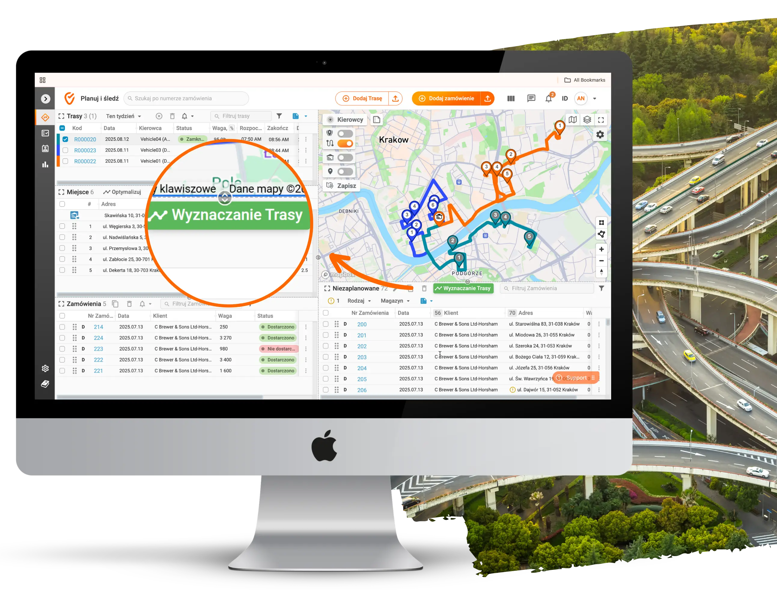 Planowanie trasy z wieloma zrzutami