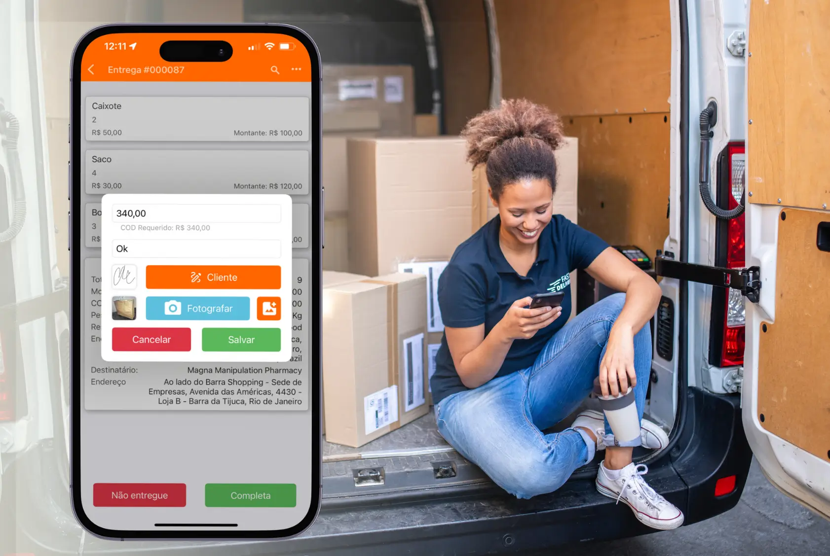 A aplicacao TrackPOD Delivery Driver