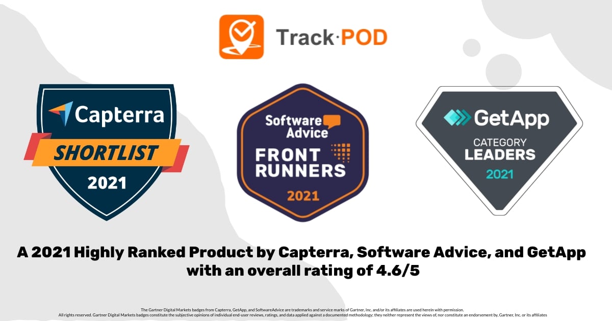 Track-POD Recognized by Gartner Digital Markets as One of the Top Products in 2021 image