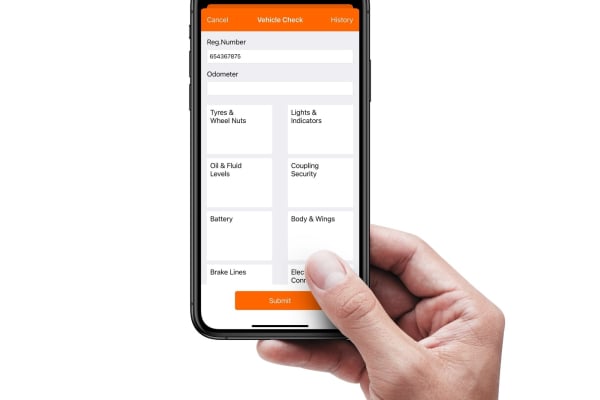 Truck driver safety checklist on mobile
