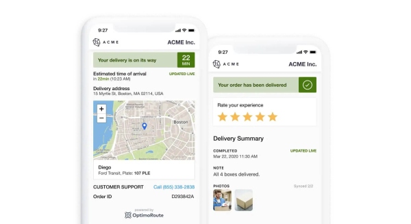 optimoroute delivery notifications