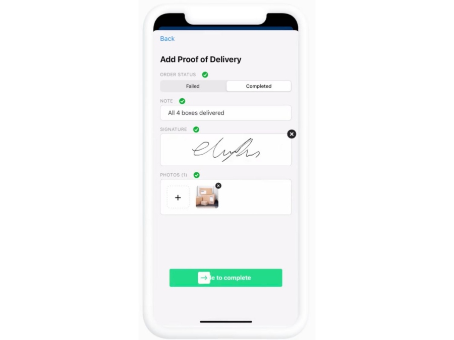OptimoRoute proof of delivery