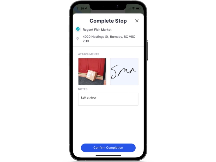 Routific proof of delivery