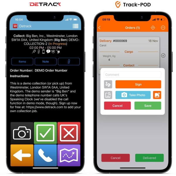 detrack vs trackpod proof of delivery